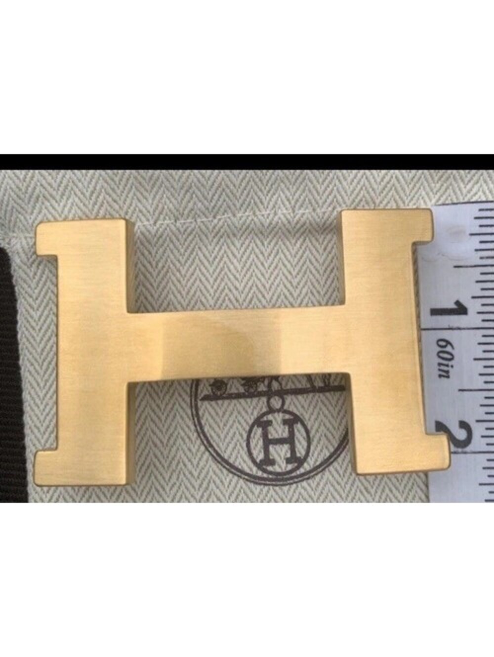 38mm H Herme Belt Buckle Gold Brushed Constance Pouch New Hermes Horn Action